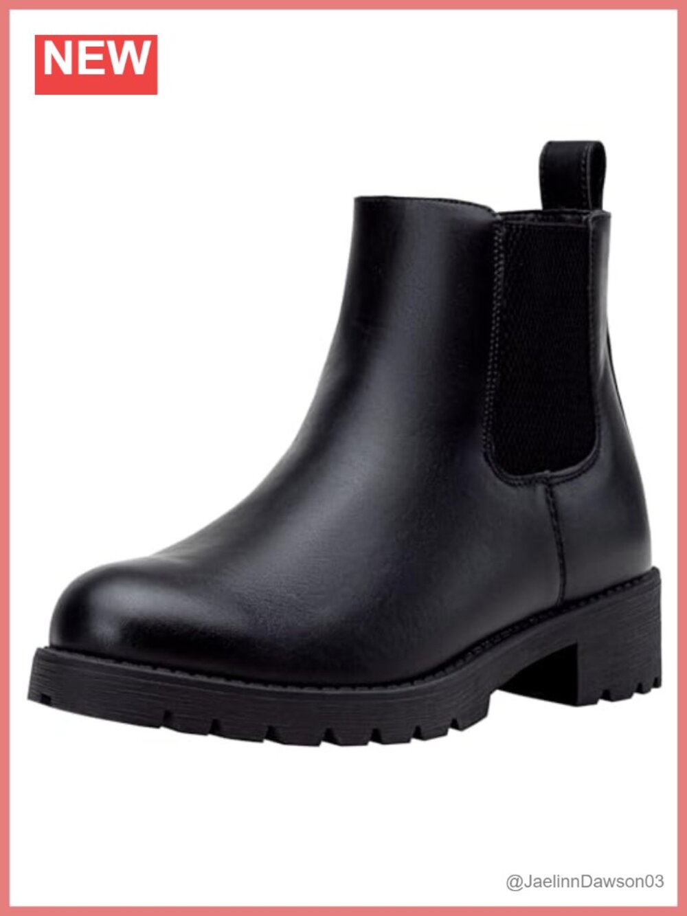 Women's Chelsea Ankle Boots Pull-On Low Heel Booties Faux Leather Round Toe